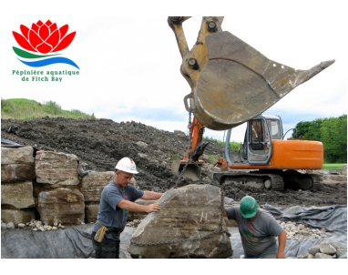 Travaux de pierres naturelles et roches Golf de l'Ile de Montréal.